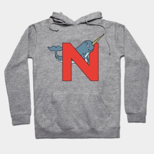 Letter N with Narwhal Hoodie